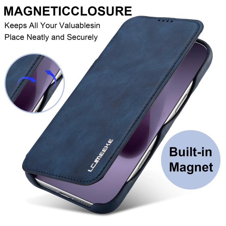 For iPhone 17 Pro Max LC.IMEEKE Hon Ancient Series Flip Leather Phone Case(Blue) by LC.IMEEKE