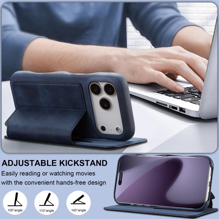 For iPhone 17 Pro Max LC.IMEEKE Hon Ancient Series Flip Leather Phone Case(Blue) by LC.IMEEKE