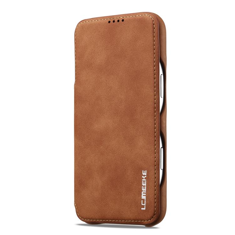 For iPhone 17 Pro Max LC.IMEEKE Hon Ancient Series Flip Leather Phone Case(Brown) by LC.IMEEKE