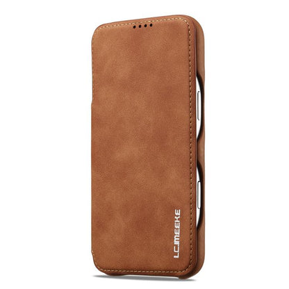 For iPhone 17 Pro Max LC.IMEEKE Hon Ancient Series Flip Leather Phone Case(Brown) by LC.IMEEKE