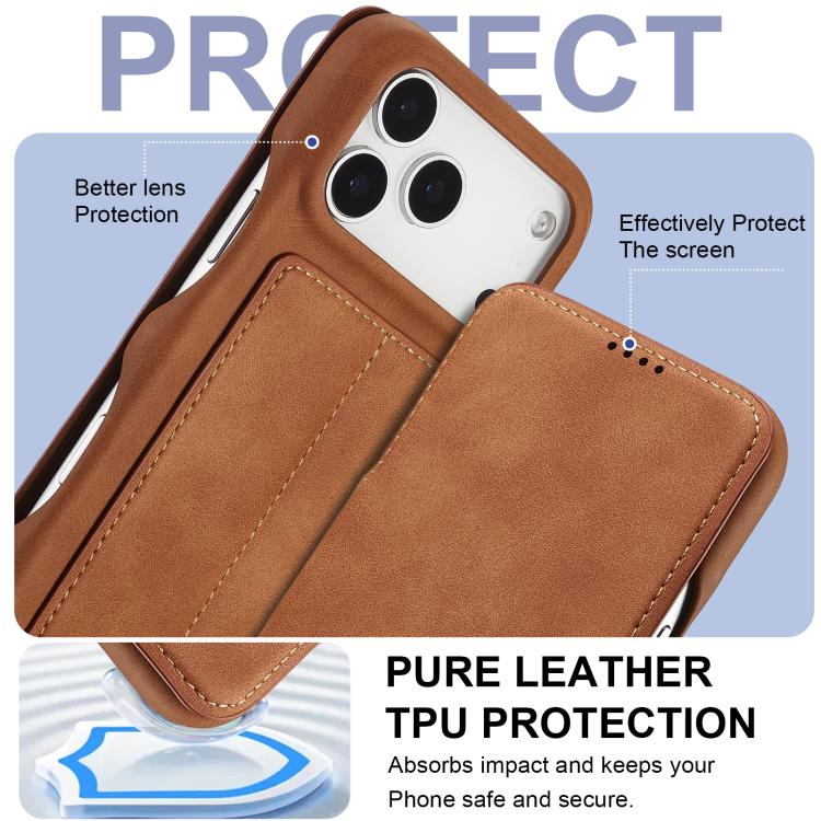 For iPhone 17 Pro Max LC.IMEEKE Hon Ancient Series Flip Leather Phone Case(Brown) by LC.IMEEKE