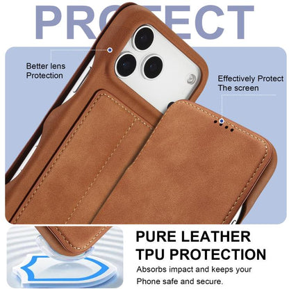 For iPhone 17 Pro Max LC.IMEEKE Hon Ancient Series Flip Leather Phone Case(Brown) by LC.IMEEKE