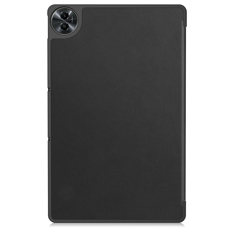For Realme Pad 2 3-folding Leather Smart Tablet Case(Black) by bashfashion