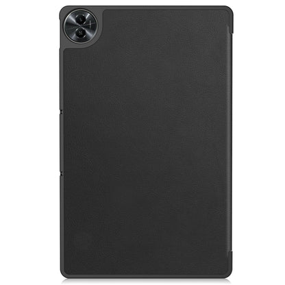 For Realme Pad 2 3-folding Leather Smart Tablet Case(Black) by bashfashion