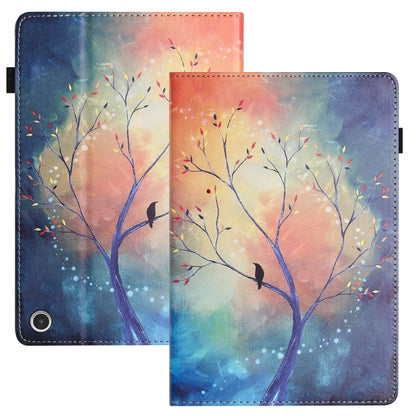 For Amazon Kindle Fire Max 11 2023 Sewing Litchi Texture Smart Leather Tablet Case(Oil Painting Tree) by bashfashion