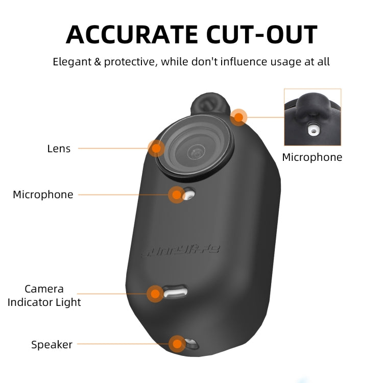 For Insta360 Go 3 Sunnylife IST-BHT594 Camera Body Silicone Case with Lens Cap & Neck Strap(Black) by Sunnylife