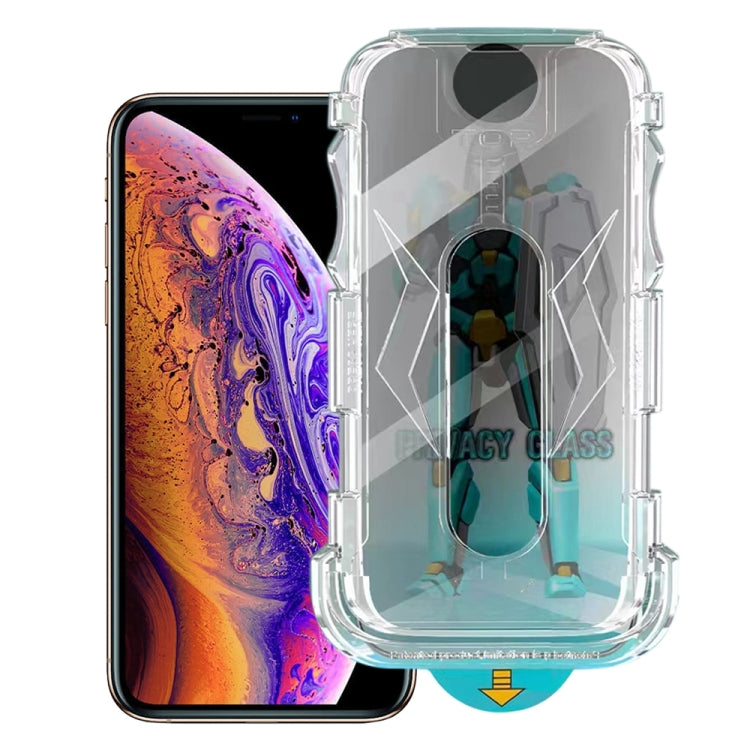 For iPhone X / XS Easy Install 28 Degree Privacy Armor Tempered Glass Film by bashfashion