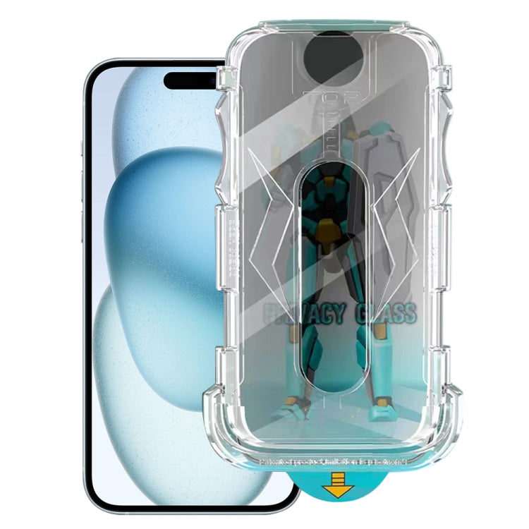 For iPhone 15 Easy Install 28 Degree Privacy Armor Tempered Glass Film by bashfashion