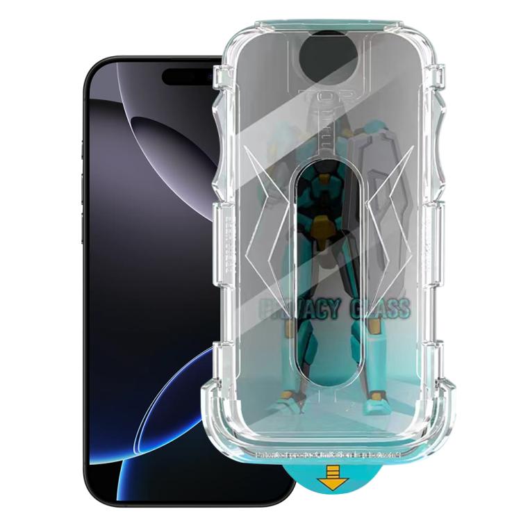 For iPhone 16 Pro Max Easy Install 28 Degree Privacy Armor Tempered Glass Film by bashfashion