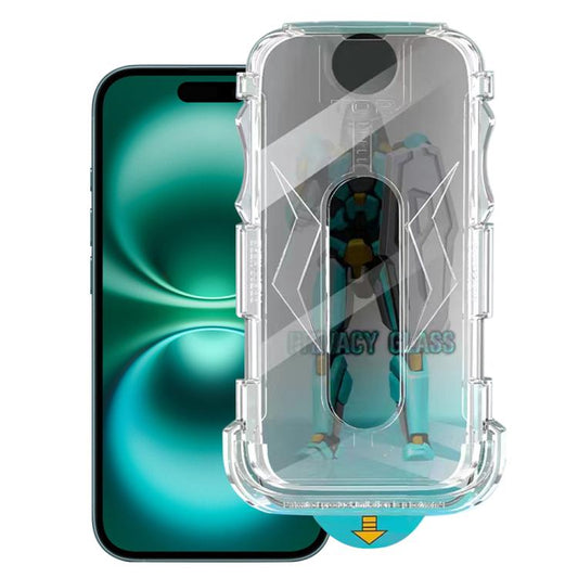 For iPhone 16 Plus Easy Install 28 Degree Privacy Armor Tempered Glass Film by bashfashion