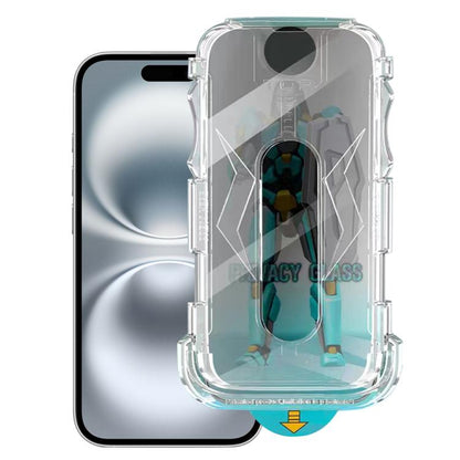 For iPhone 16 Easy Install 28 Degree Privacy Armor Tempered Glass Film by bashfashion