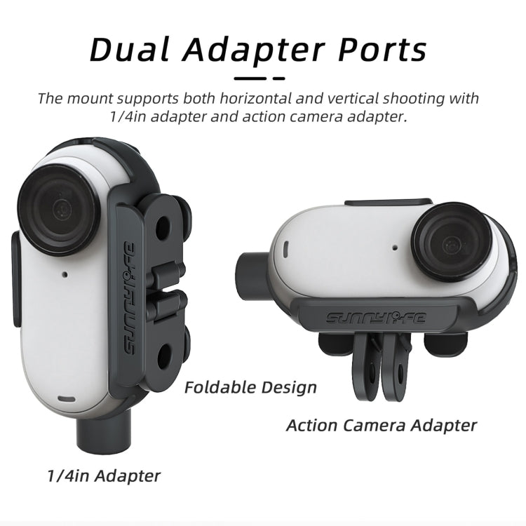 For Insta360 Go 3 Sunnylife IST-BK592 Mount Adapter Protective Frame Cage Mounting Brackets Housing Case(Black) by Sunnylife