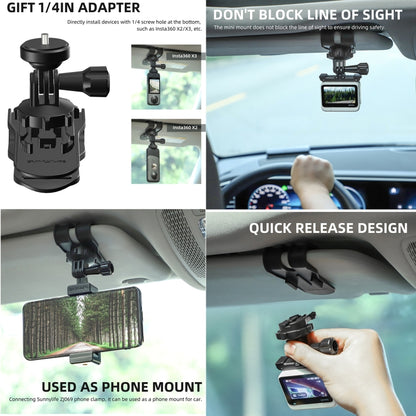 Sunnylife ZJ585 Sun Visor Camera Mount Quick Release Holder 360 Degree Rotating Vlog Bracket(Black) by Sunnylife