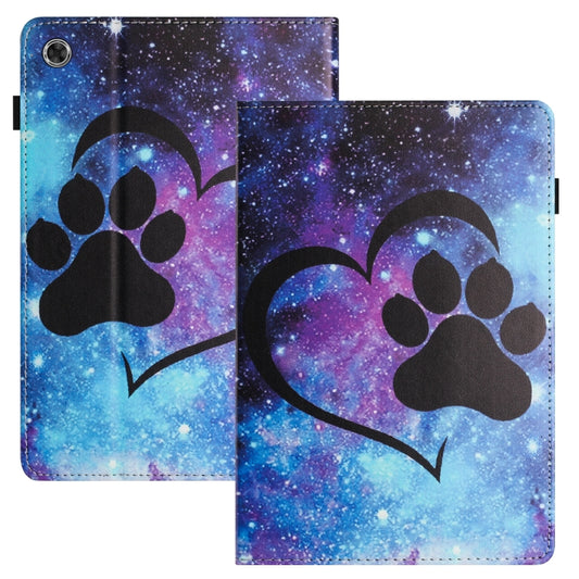 For Samsung Galaxy Tab A8 10.5 2021 Sewing Litchi Texture Smart Leather Tablet Case(Footprint) by bashfashion