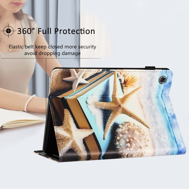 For Samsung Galaxy Tab A8 10.5 2021 Sewing Litchi Texture Smart Leather Tablet Case(Starfish) by bashfashion