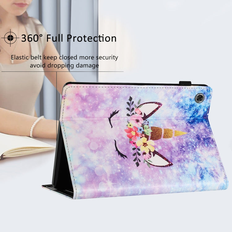 For Samsung Galaxy Tab A8 10.5 2021 Sewing Litchi Texture Smart Leather Tablet Case(Smiling Face) by bashfashion