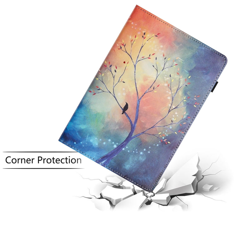 For Samsung Galaxy Tab S6 Lite Sewing Litchi Texture Smart Leather Tablet Case(Oil Painting Tree) by bashfashion
