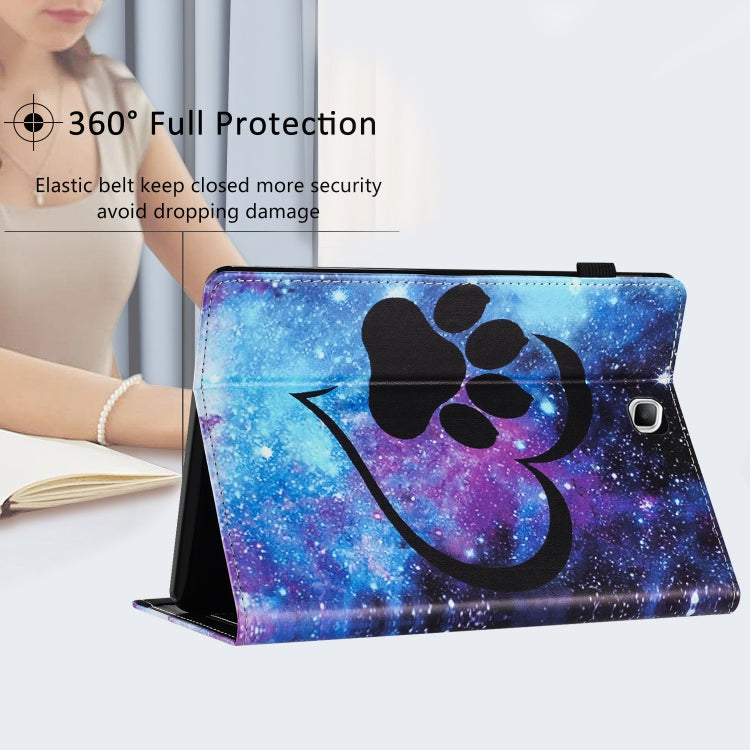 For Samsung Galaxy Tab A 8.0 2015 Sewing Litchi Texture Smart Leather Tablet Case(Footprint) by bashfashion
