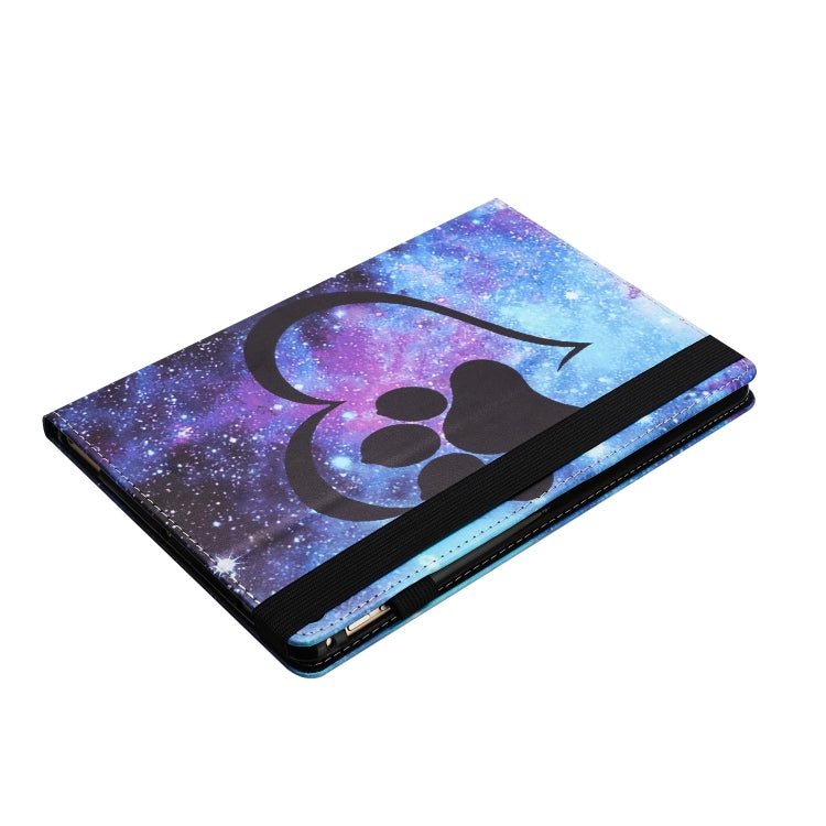 For Samsung Galaxy Tab A 10.1 2019 Sewing Litchi Texture Smart Leather Tablet Case(Footprint) by bashfashion