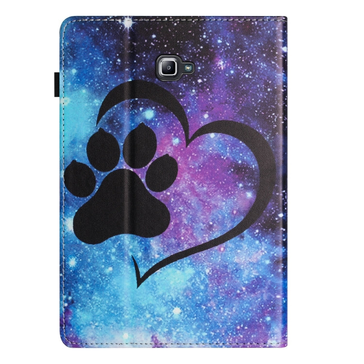 For Samsung Galaxy Tab A 10.1 2016 Sewing Litchi Texture Smart Leather Tablet Case(Footprint) by bashfashion