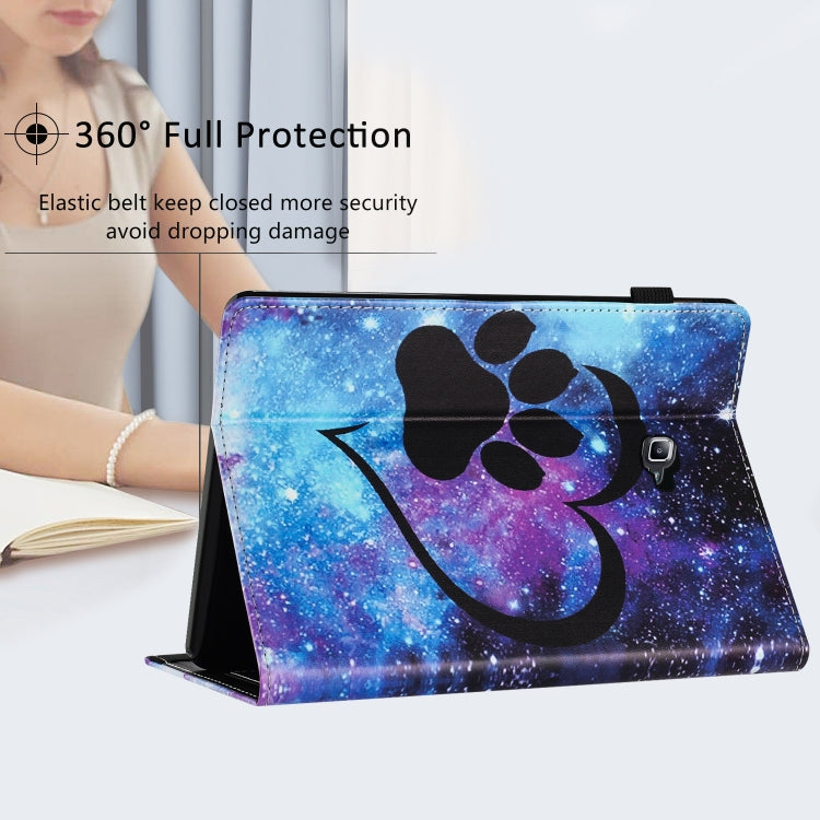 For Samsung Galaxy Tab A 10.1 2016 Sewing Litchi Texture Smart Leather Tablet Case(Footprint) by bashfashion