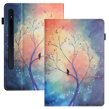 For Samsung Galaxy Tab S7 Sewing Litchi Texture Smart Leather Tablet Case(Oil Painting Tree) by bashfashion