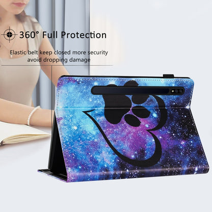 For Samsung Galaxy Tab S7 Sewing Litchi Texture Smart Leather Tablet Case(Footprint) by bashfashion