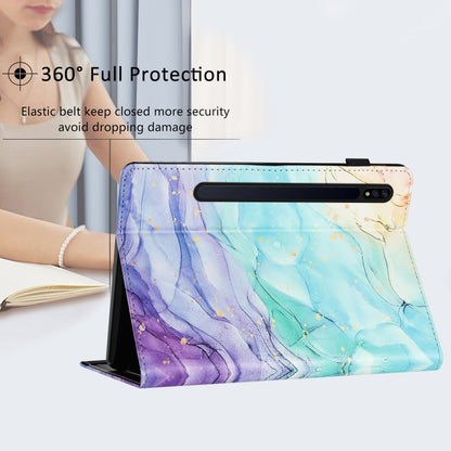 For Samsung Galaxy Tab S7 Sewing Litchi Texture Smart Leather Tablet Case(Oil Painting) by bashfashion
