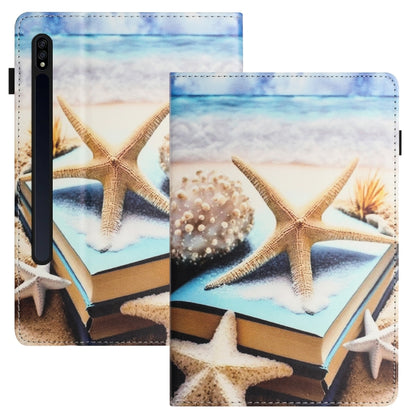 For Samsung Galaxy Tab S7 Sewing Litchi Texture Smart Leather Tablet Case(Starfish) by bashfashion