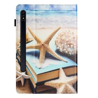 For Samsung Galaxy Tab S7 Sewing Litchi Texture Smart Leather Tablet Case(Starfish) by bashfashion