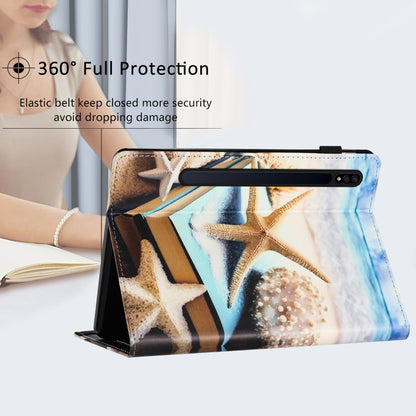 For Samsung Galaxy Tab S7 Sewing Litchi Texture Smart Leather Tablet Case(Starfish) by bashfashion