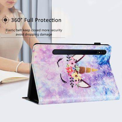 For Samsung Galaxy Tab S7 Sewing Litchi Texture Smart Leather Tablet Case(Smiling Face) by bashfashion