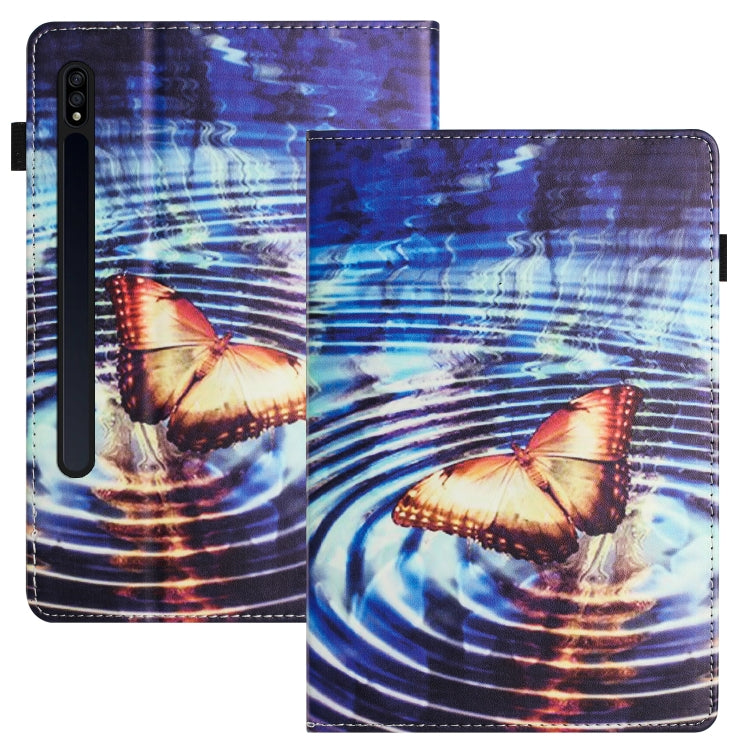 For Samsung Galaxy Tab S7 Sewing Litchi Texture Smart Leather Tablet Case(Butterfly) by bashfashion