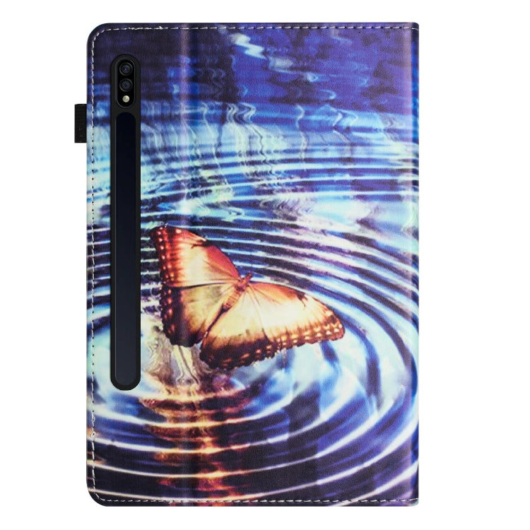For Samsung Galaxy Tab S7 Sewing Litchi Texture Smart Leather Tablet Case(Butterfly) by bashfashion