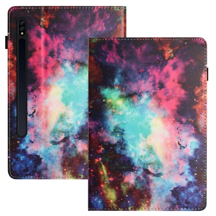 For Samsung Galaxy Tab S7 Sewing Litchi Texture Smart Leather Tablet Case(Starry Sky) by bashfashion