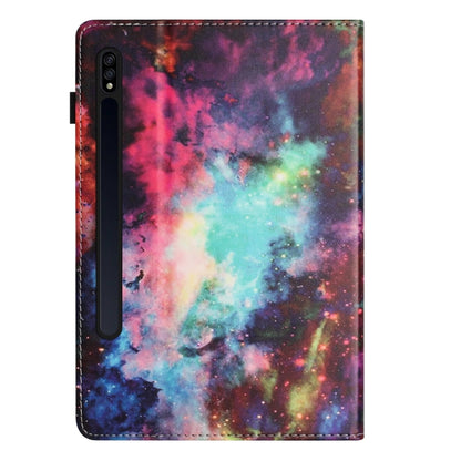 For Samsung Galaxy Tab S7 Sewing Litchi Texture Smart Leather Tablet Case(Starry Sky) by bashfashion