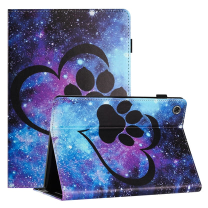 For Samsung Galaxy Tab A11+ / A9+ Sewing Litchi Texture Smart Leather Tablet Case(Footprint) by bashfashion