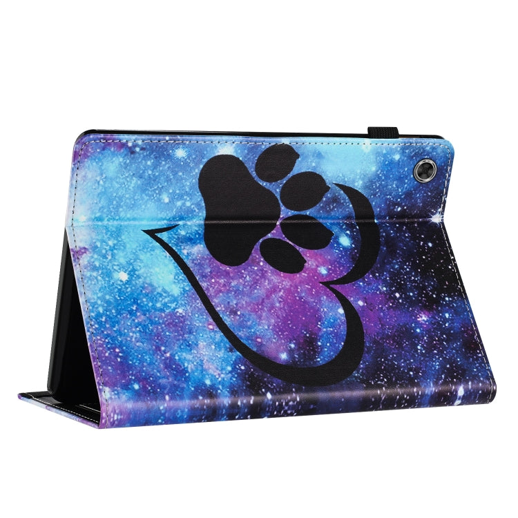 For Samsung Galaxy Tab A11+ / A9+ Sewing Litchi Texture Smart Leather Tablet Case(Footprint) by bashfashion