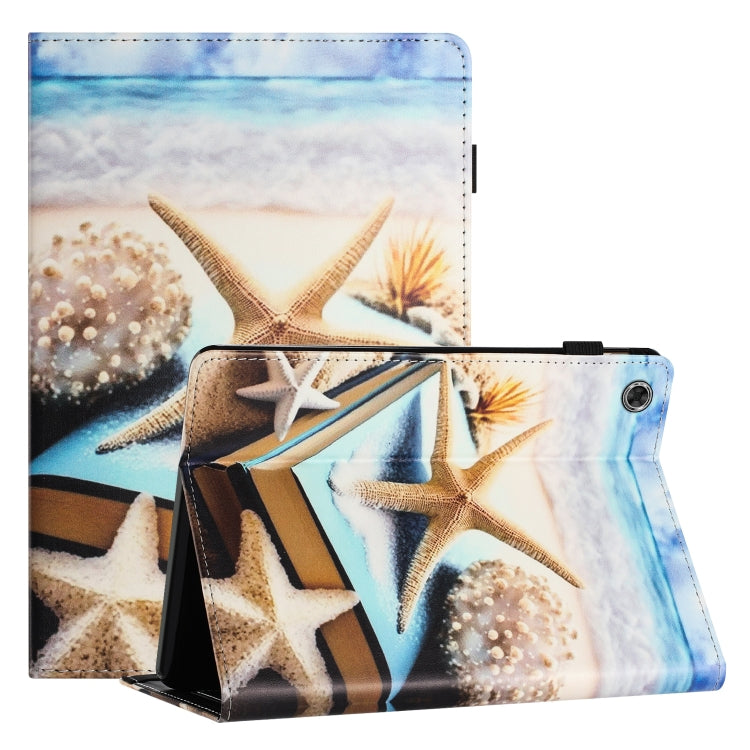 For Samsung Galaxy Tab A11+ / A9+ Sewing Litchi Texture Smart Leather Tablet Case(Starfish) by bashfashion