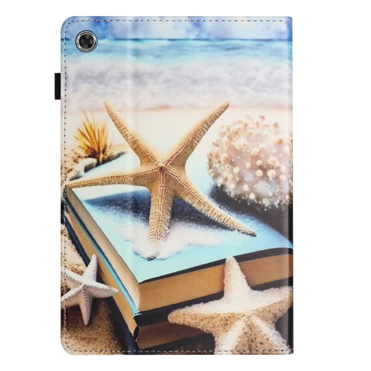 For Samsung Galaxy Tab A11+ / A9+ Sewing Litchi Texture Smart Leather Tablet Case(Starfish) by bashfashion