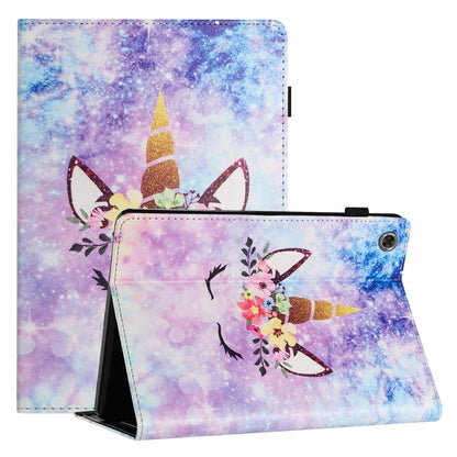 For Samsung Galaxy Tab A11+ / A9+ Sewing Litchi Texture Smart Leather Tablet Case(Smiling Face) by bashfashion