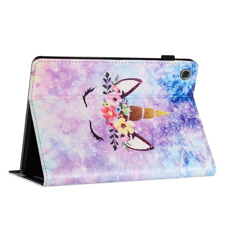 For Samsung Galaxy Tab A11+ / A9+ Sewing Litchi Texture Smart Leather Tablet Case(Smiling Face) by bashfashion