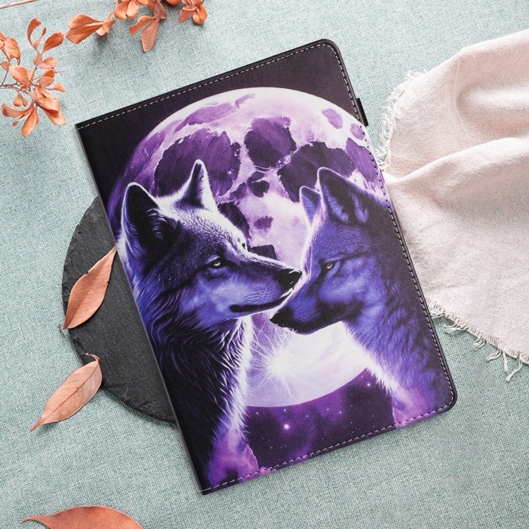 For Samsung Galaxy Tab A11+ / A9+ Sewing Litchi Texture Smart Leather Tablet Case(Wolf) by bashfashion