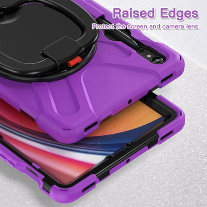 For Samsung Galaxy Tab S9 / S8 / S7 Silicone Hybrid PC Tablet Case with Holder & Shoulder Strap(Purple) by bashfashion