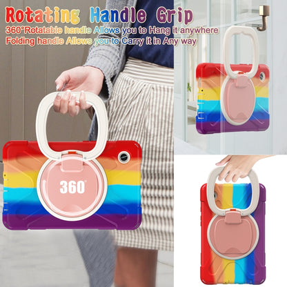 For Samsung Galaxy Tab A9 / Tab A11 Silicone Hybrid PC Tablet Case with Holder & Shoulder Strap(Colorful Red) by bashfashion