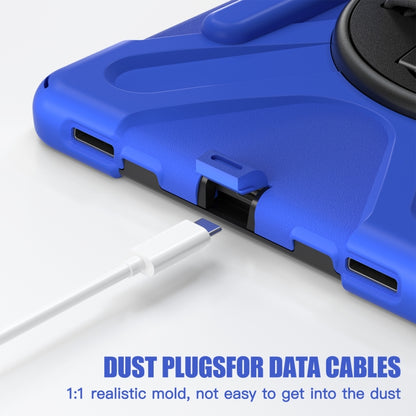 For Galaxy Tab S10 FE / S9 FE / S9 / S8 / S7 Rotatable Kickstand Grip Heavy Duty Hard Rugged Tablet Case(Blue) by bashfashion