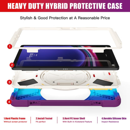 For Galaxy Tab S10 FE / S9 FE / S9 / S8 / S7 Rotatable Kickstand Grip Heavy Duty Hard Rugged Tablet Case(Colorful Red) by bashfashion