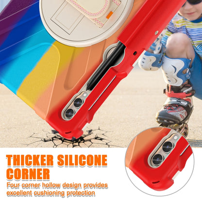 For Samsung Galaxy Tab S9+ / S8+ Rotatable Kickstand Grip Heavy Duty Hard Rugged Tablet Case(Colorful Red) by bashfashion