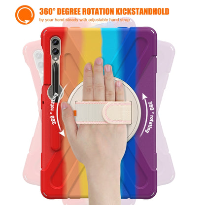 For Samsung Galaxy Tab S9+ / S8+ Rotatable Kickstand Grip Heavy Duty Hard Rugged Tablet Case(Colorful Red) by bashfashion