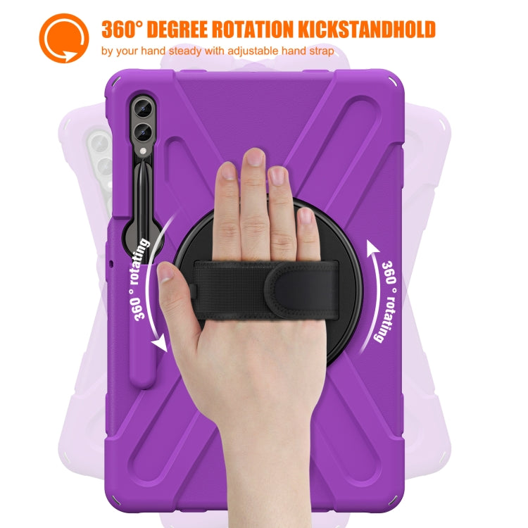 For Samsung Galaxy Tab S9+ / S8+ Rotatable Kickstand Grip Heavy Duty Hard Rugged Tablet Case(Purple) by bashfashion